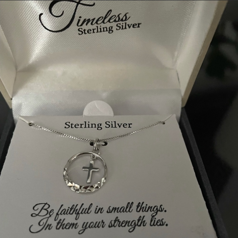 Sterling silver cross necklace